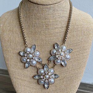 Rhinestone and Faux Pearl Large Necklace​​​​​​​​​​​​​